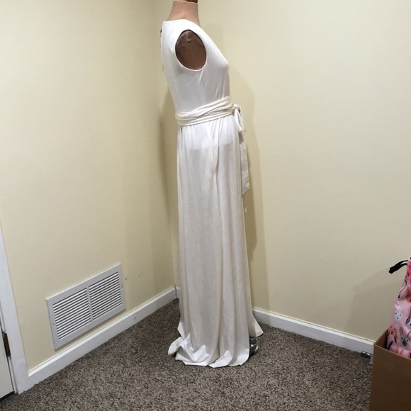 NWT Dress The Population Krista Maxi Dress Size Small Ivory Shimmer Gown - Picture 5 of 12